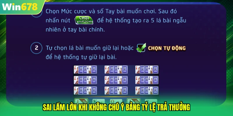 Sai lầm lớn khi không chú ý bảng tỷ lệ trả thưởng